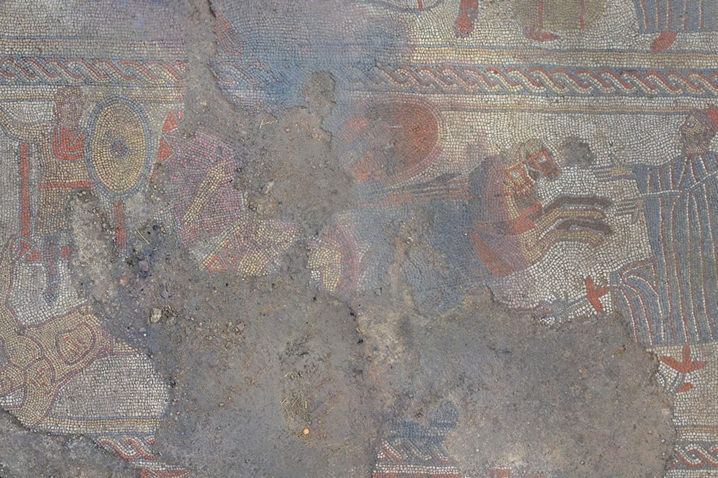 Das in der mittelenglischen Grafschaft Rutland gefundene Mosaik stellt eine der berühmtesten Schlachten des Trojanischen Krieges dar.