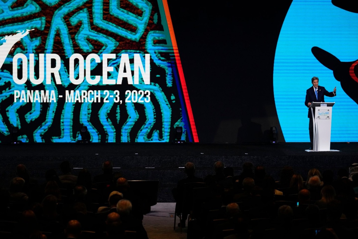 John Kerry, Sondergesandter des US-Präsidenten für Klimafragen, spricht am Eröffnungstag der Konferenz »Our Ocean« in Panama-Stadt.