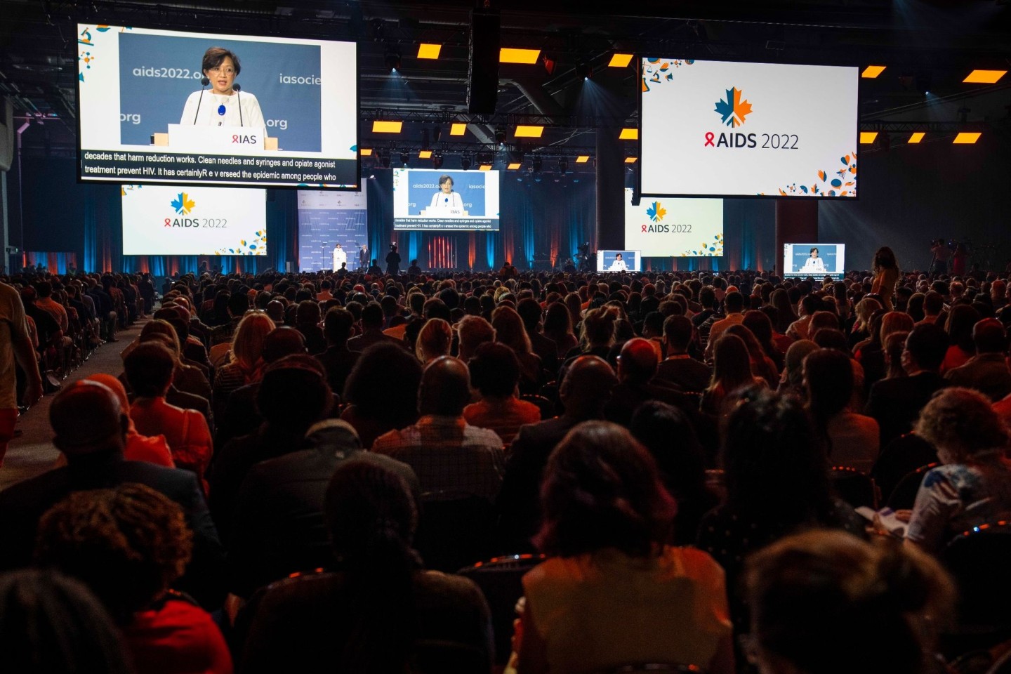 Adeeba Kamarulzaman, Präsidentin der Internationalen Aids-Gesellschaft, spricht bei der Eröffnungsfeier der Aids-Konferenz 2022.